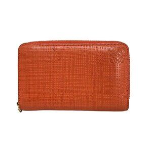 Auth LOEWE - Orange Leather Coin Case